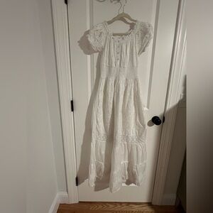 Elegant White Lace Dress, Small